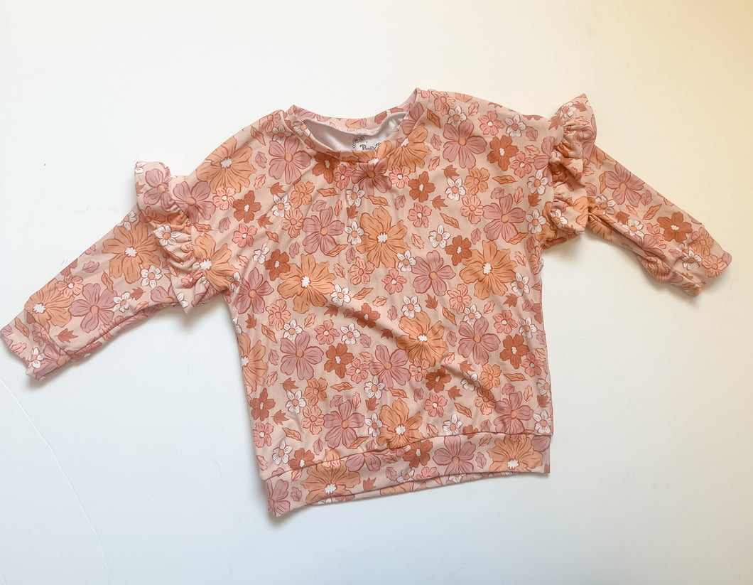 3t Fall Leaves Ruffle Long Sleeve