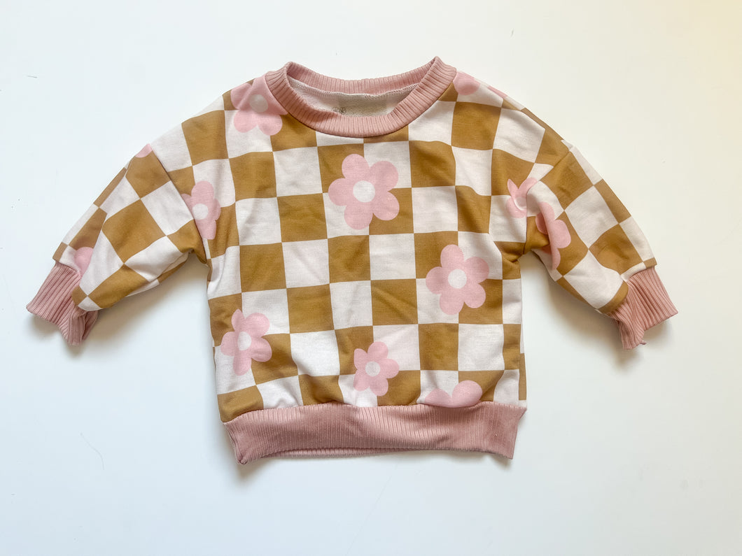 6/9m Rust Checkers Crewneck